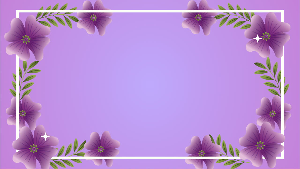 beautifull flowers garden frame animation
