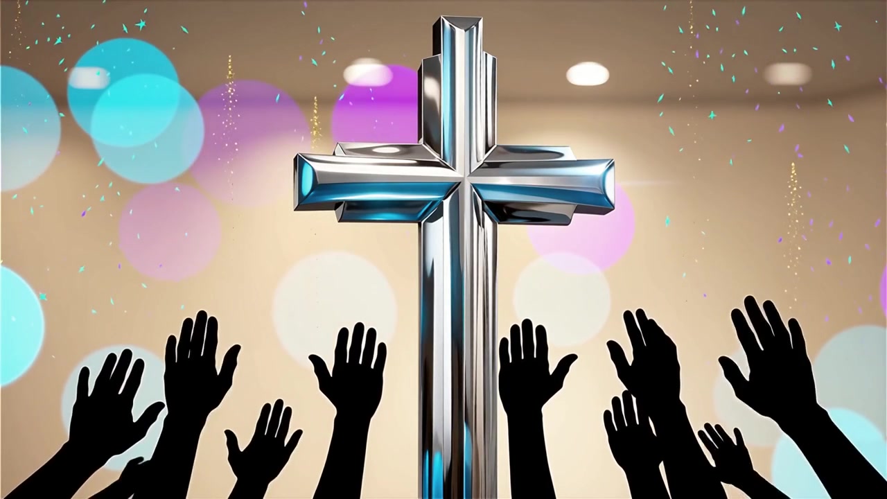 Christian Cross Heavenly Light Worship Background
