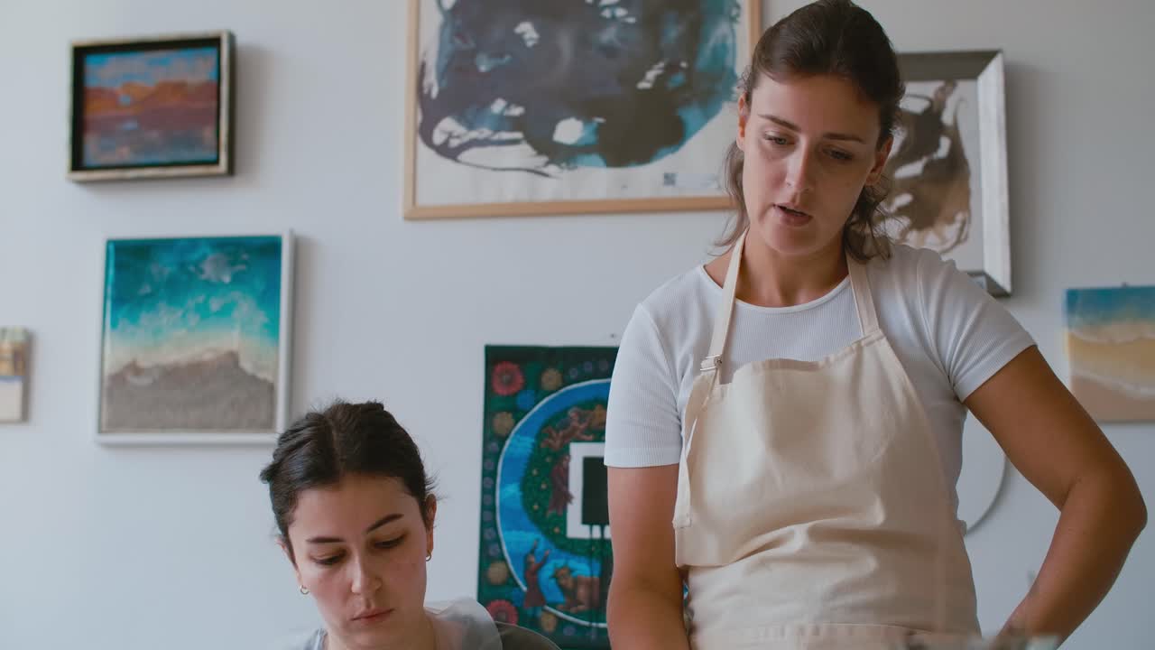 Women Artists in an Art Studio