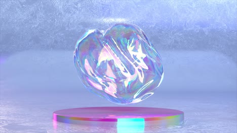 iridescent crystal and bubble 3d renderings