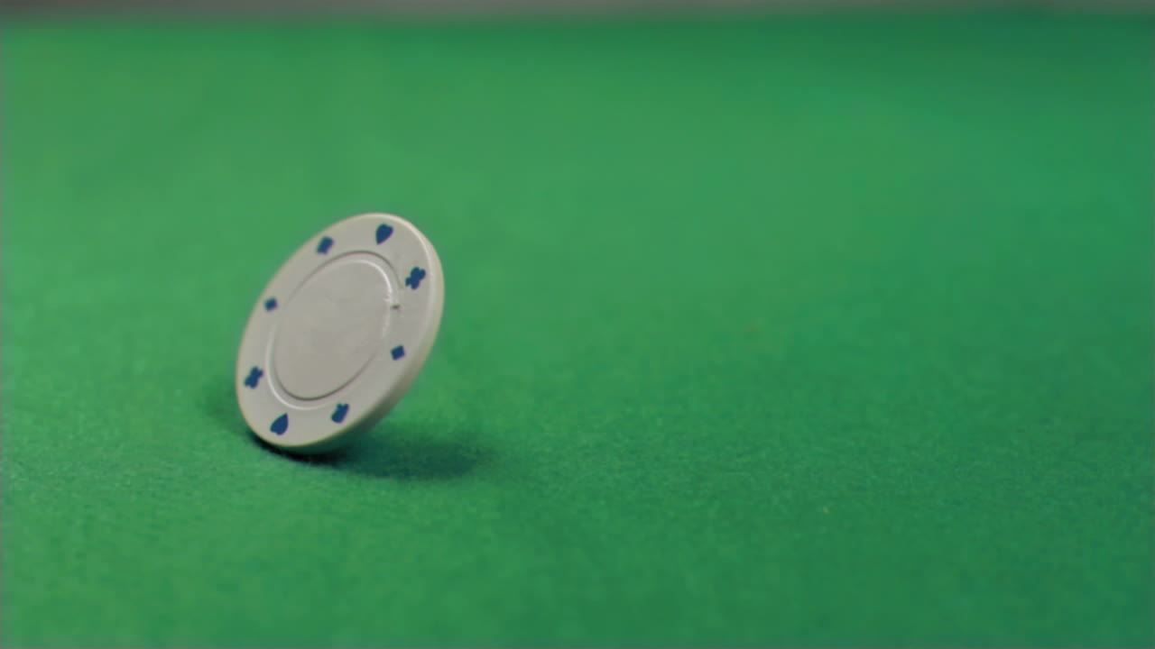 Poker chip turning in super slow motion
