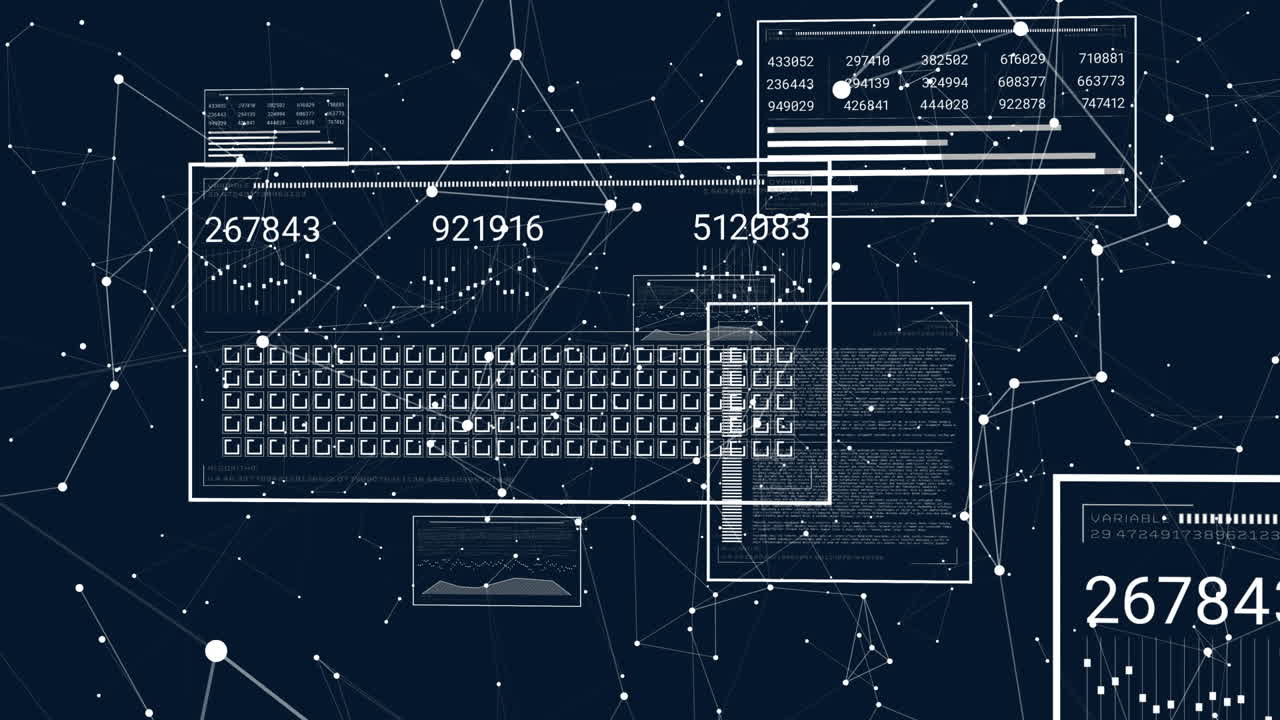 Animation of data processing and networks of connections