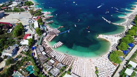 aerial view of a beautiful beach resort in albania