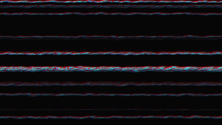 Digital Glitch Effect with Horizontal Distorted Lines