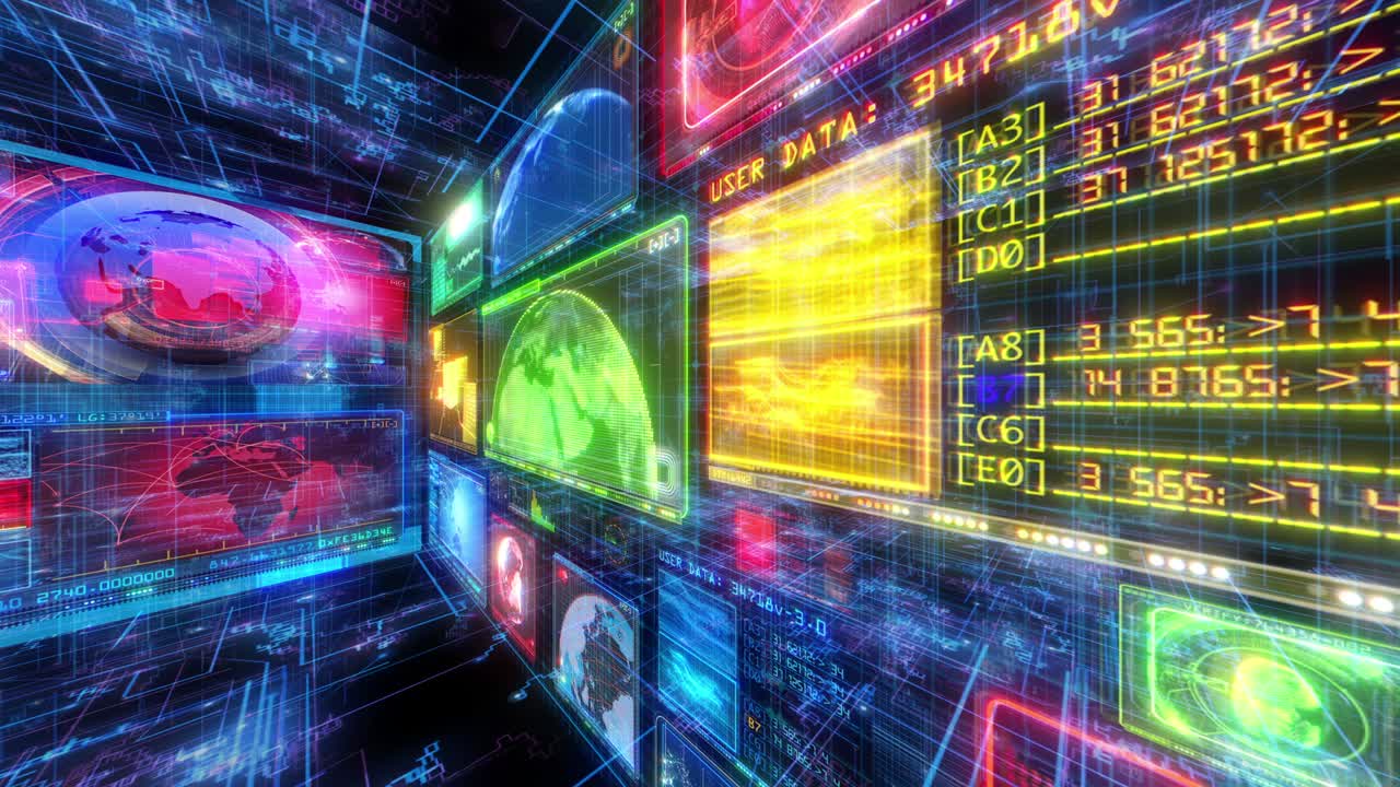 Technology Interface Computer HUD Data Digital GUI Screen - LOOP