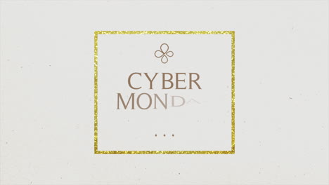Cyber-Monday-with-gold-frame-on-white-gradient