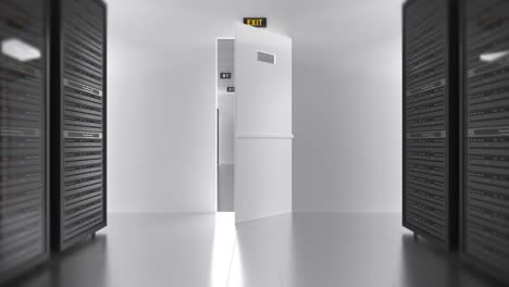 server racks in a modern data center. technology related cg. seamless loop.