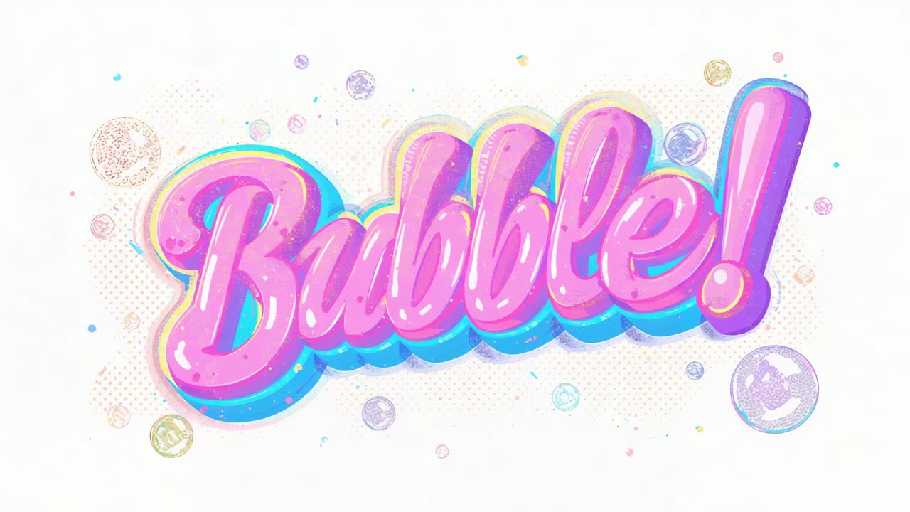 Animating 3D Bubble! on loop, bouncing and shimmering on white canvas with bubbles for logo reveal