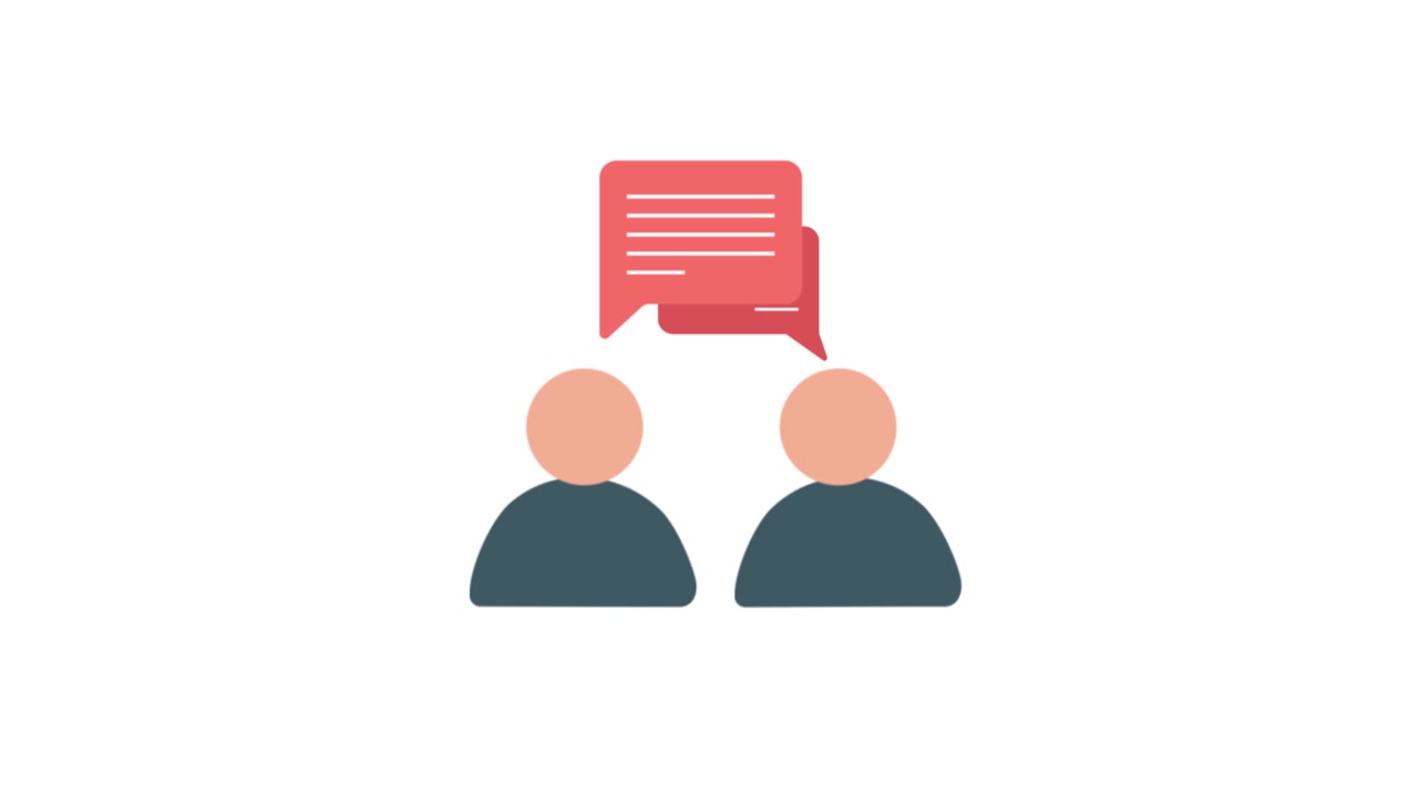 Animated Illustration of Two Abstract Figures Communicating