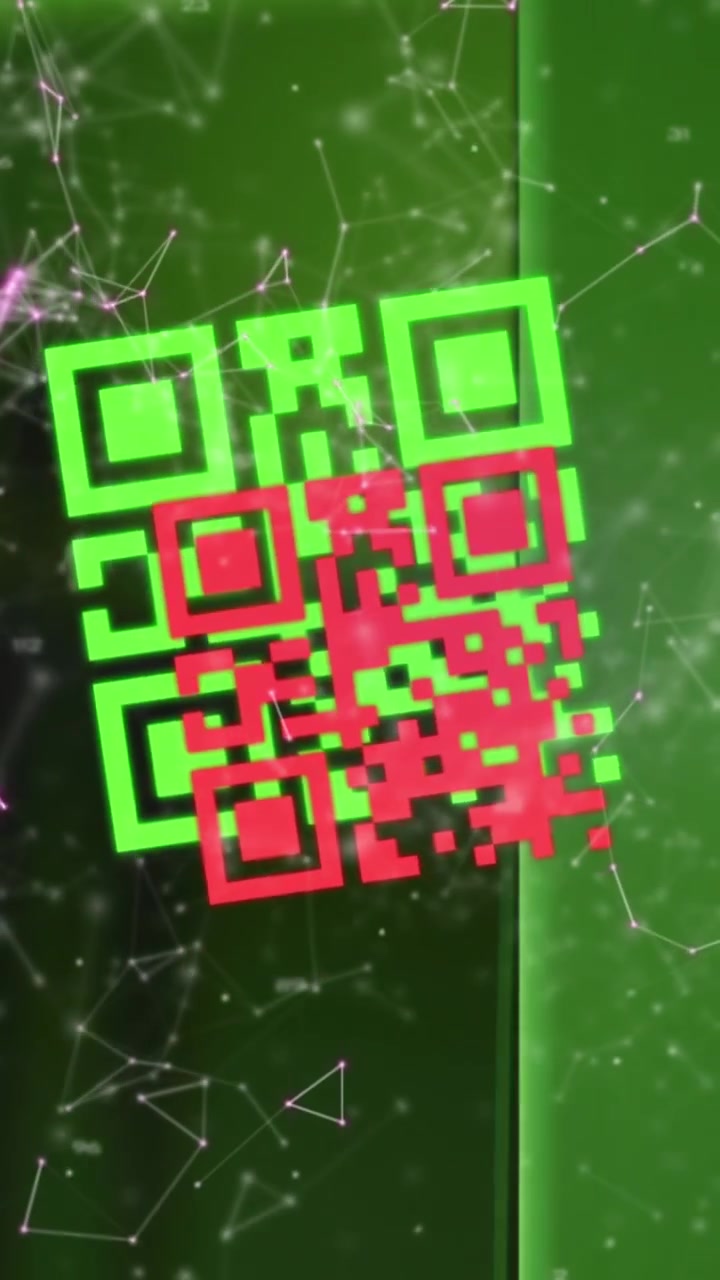 Animation of qr code over server room