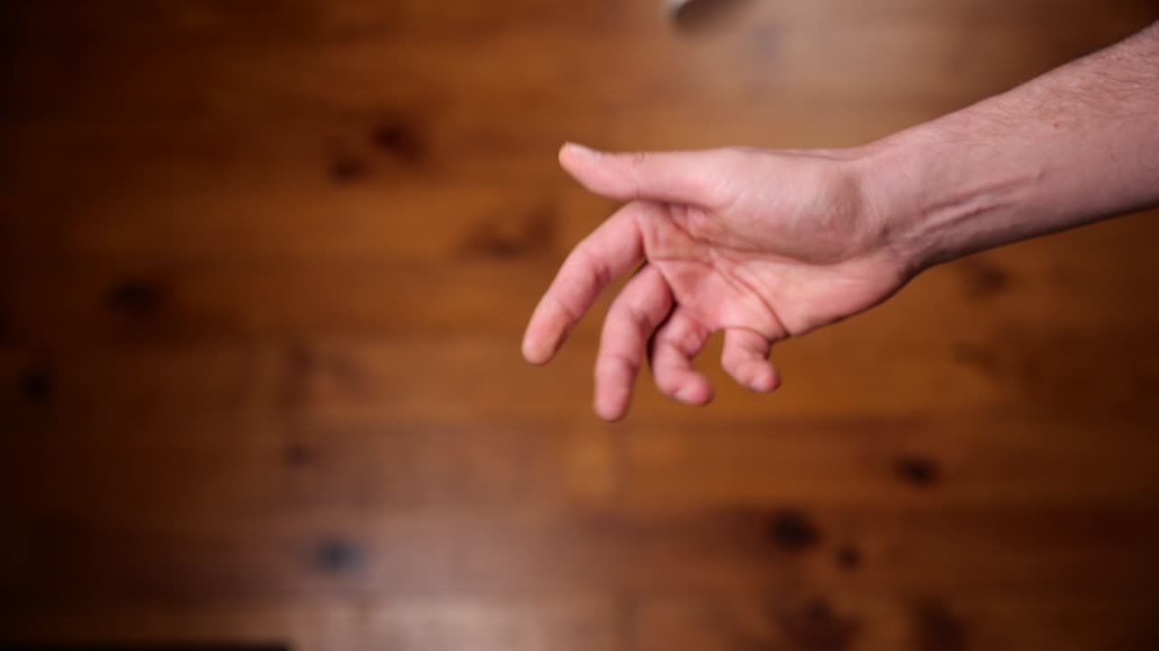 lanzar una moneda para voltear cara o cruz y atraparla sobre la marcha