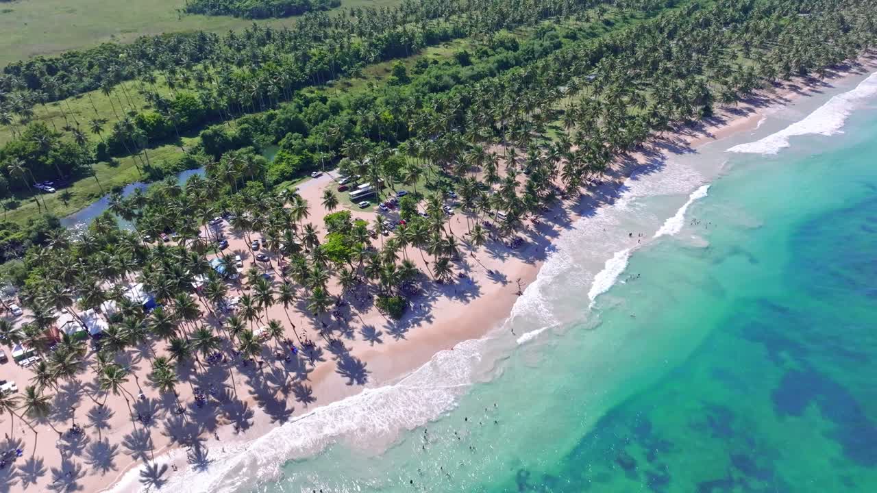 Aerial view of Playa La Entrada in Cabrera, Trinidad Sanchez Province, Dominican Republic
