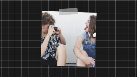 couple posing with a bike and camera