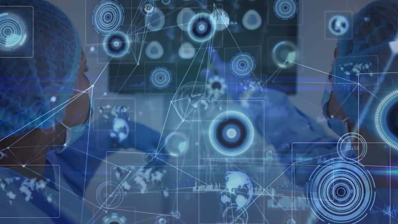 다양한 외과 의사들 간의 연결 네트워크와 데이터 처리 활성화