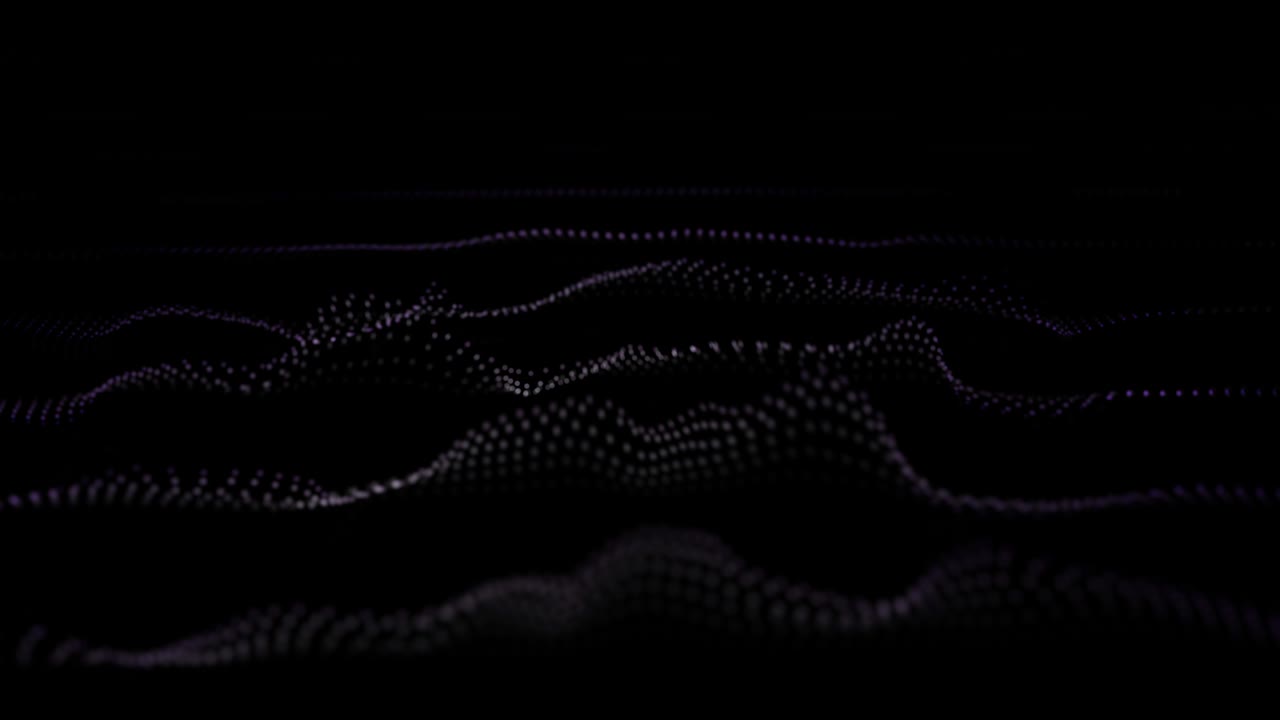 9 particelle di punti luminosi raccolta dinamica del flusso di liquido. sfondi di streaming al neon. cyber binario. matrice astratta luminosa. sfondo digitale di particelle luminose con profondità di campo, bokeh. rendering 3d
