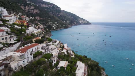 tropical aerial view of positano
