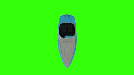 boat animation on green screen. motor boat sailing over waves, 4k