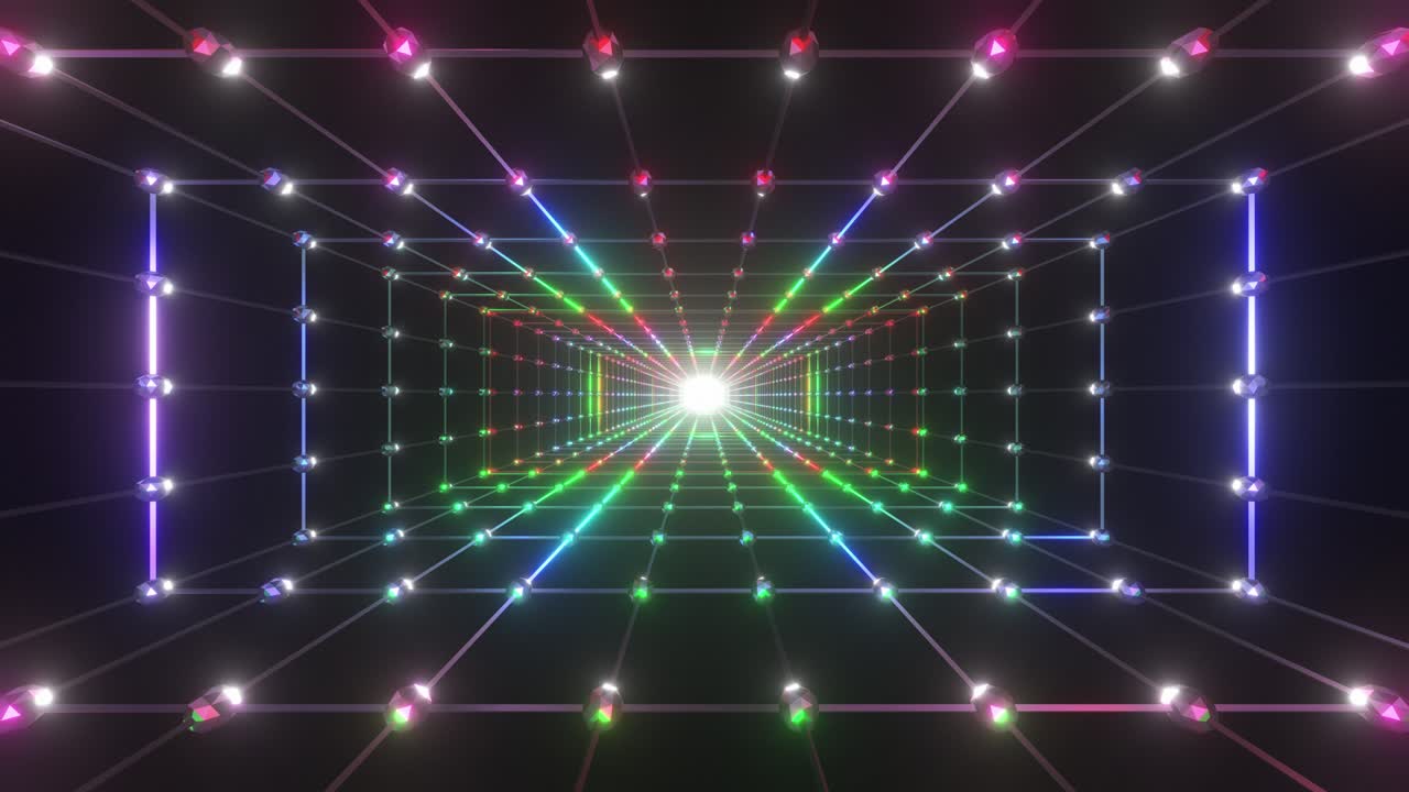 추상적인 반이는 네온 터널