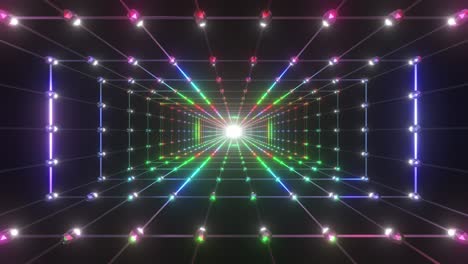 túnel de neón brillante y abstracto