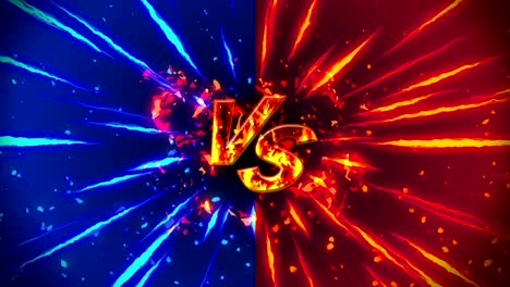 animación de fuego de dibujos animados. fondo de bucle de llama. competencia. juego de batalla. versus icono. vs icono.