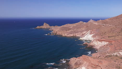 aerial coastline of cabo de gata, almeria, spain