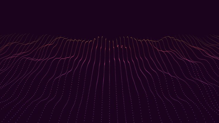 neon abstract audio golven patroon op zwart gradiënt