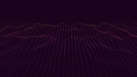 patrón de ondas de audio abstractas de neón en el gradiente negro