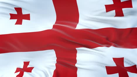 georgia flag waving in the wind with highly detailed fabric texture. seamless loop
