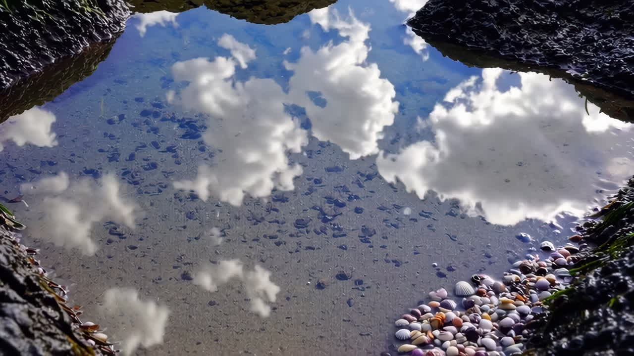 Reflections of Clouds in a Rocky Puddle
