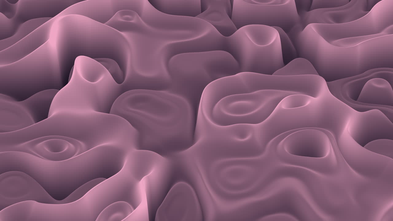 Abstract pink organic surface waves background with soft lighting, seamless motion