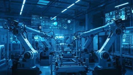 advanced robotic automation in a high-tech manufacturing facility: a glimpse into the future of industry and smart technology integration