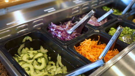 salad bar filled with colorful vegetables, protein, poke bowl, 4k