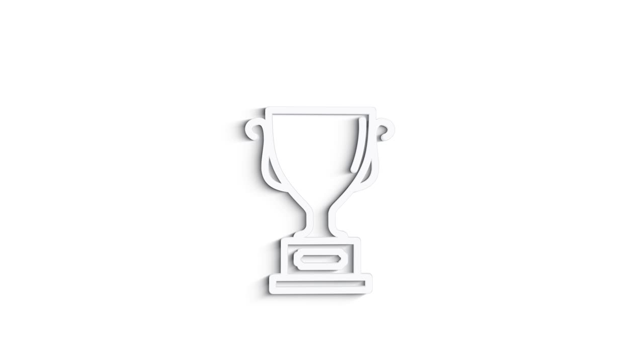 Grey cup line icon on white background. Front view. 4K Video motion graphic animation