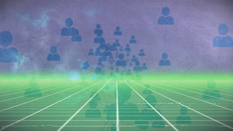 animation of network of connections on purple background