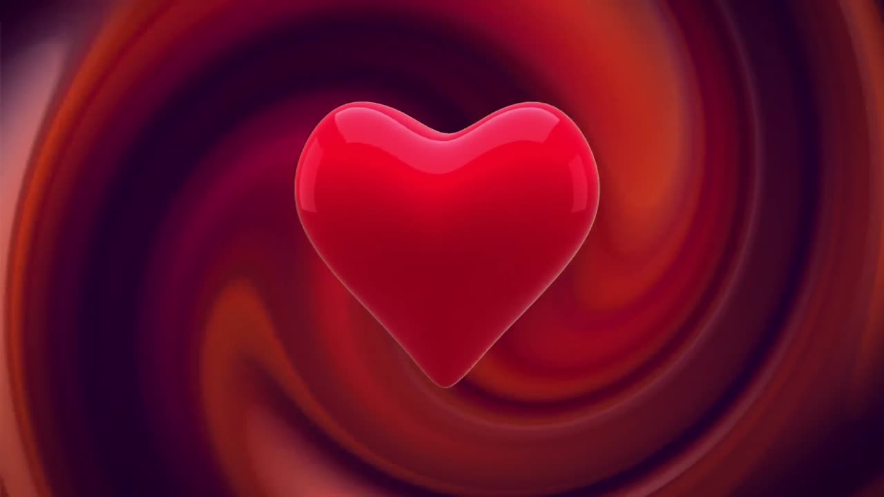 анимация иконы сердца над петлей на красном фоне