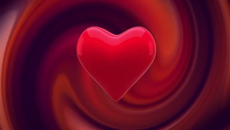 animation of heart icon over loop on red background