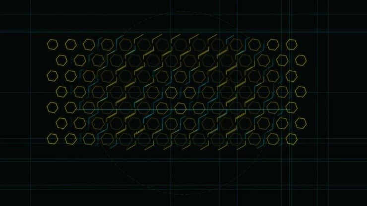 Digital Hexagon Grid Animation with Data Processing Effect