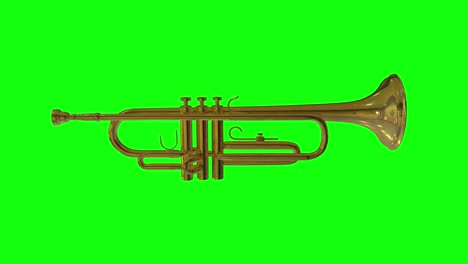 8 animations 3d golden trumpet musical wind instrument jazz green screen chroma key