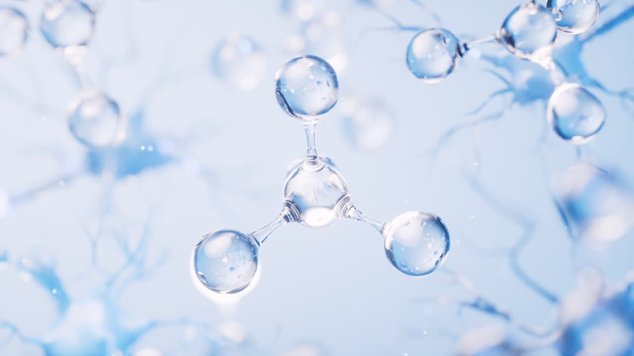 분자 및 생물학 신경 세포 배경, 3d 렌더링