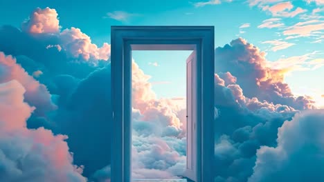 an open door in the clouds