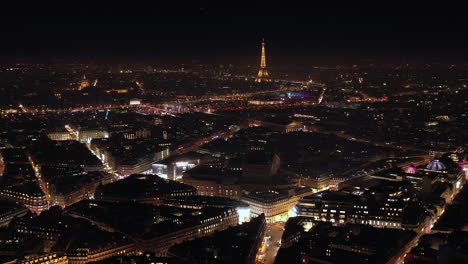 night view of paris france capital from above