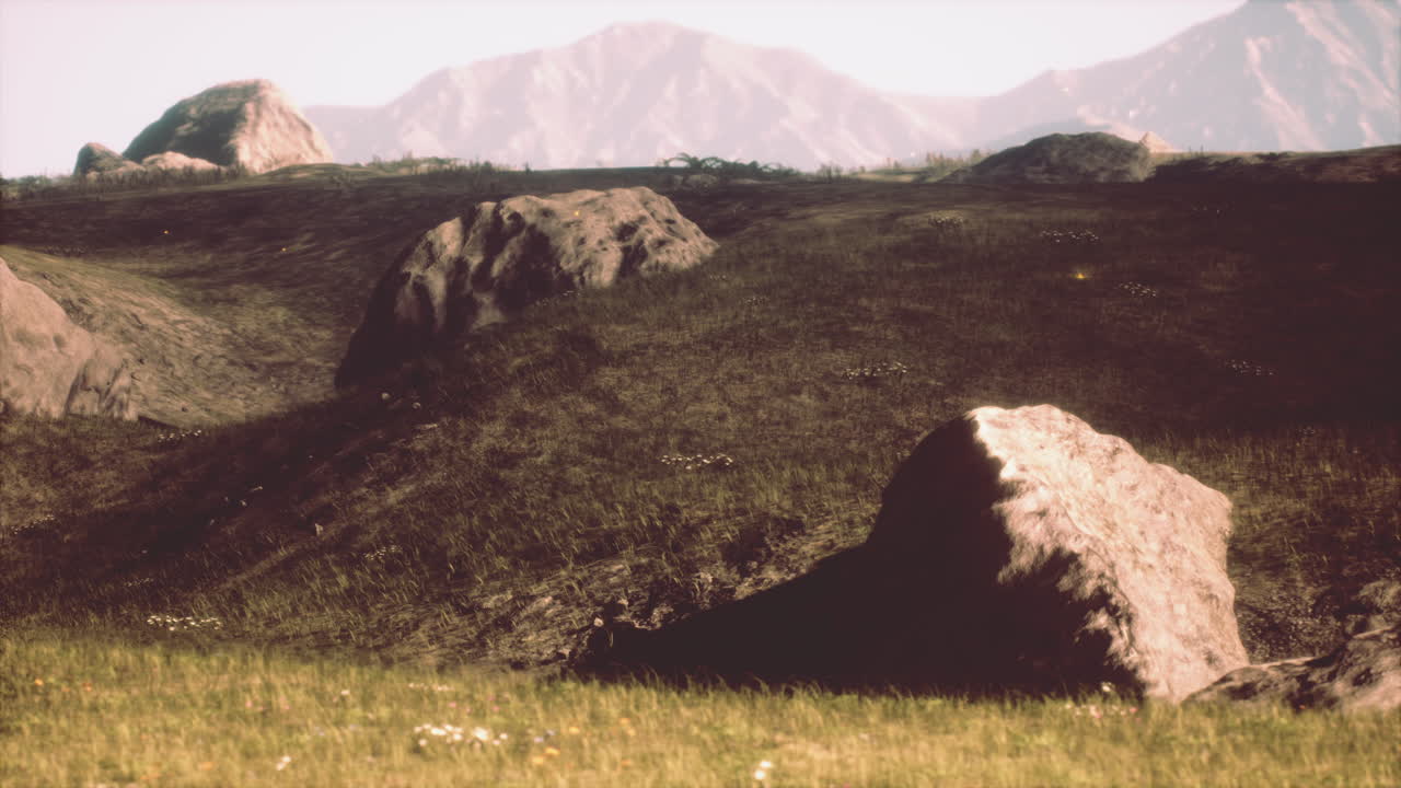 hermoso paisaje con montañas en el fondo