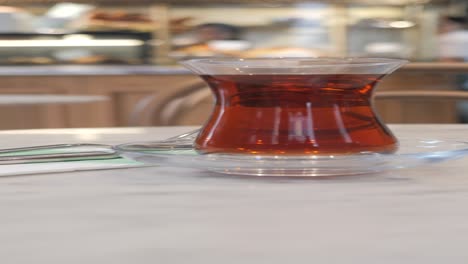 turkish tea in a cafe