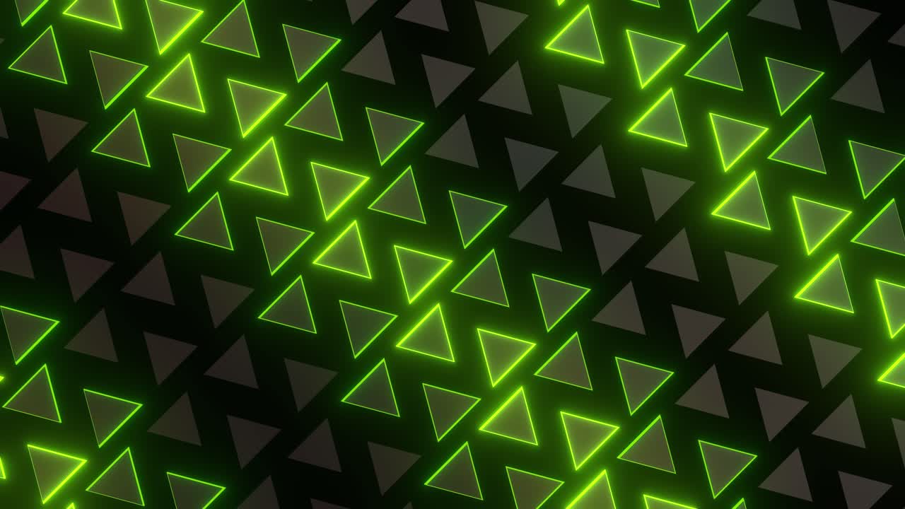 Abstract Geometric Pattern with Neon Green Triangles