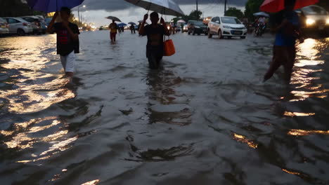 flooded city street during rain
