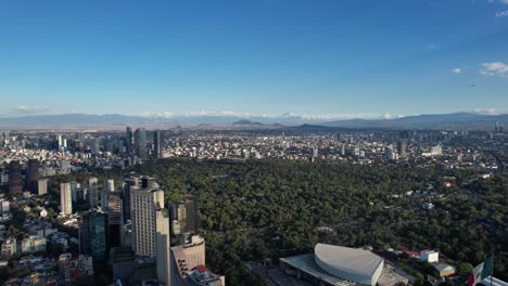 shot of auditorio nacional and chapultepec forest in mexico city