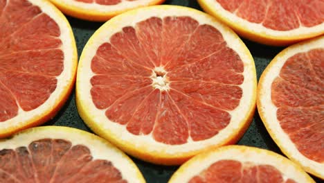 composed slices of red grapefruit