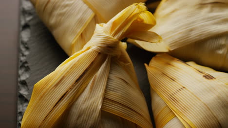 traditional wrapped tamales or humitas