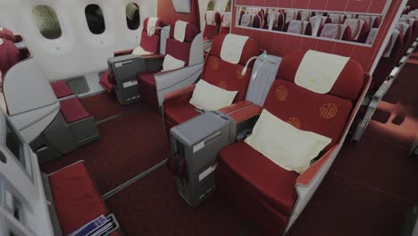 interior de la clase ejecutiva del avión