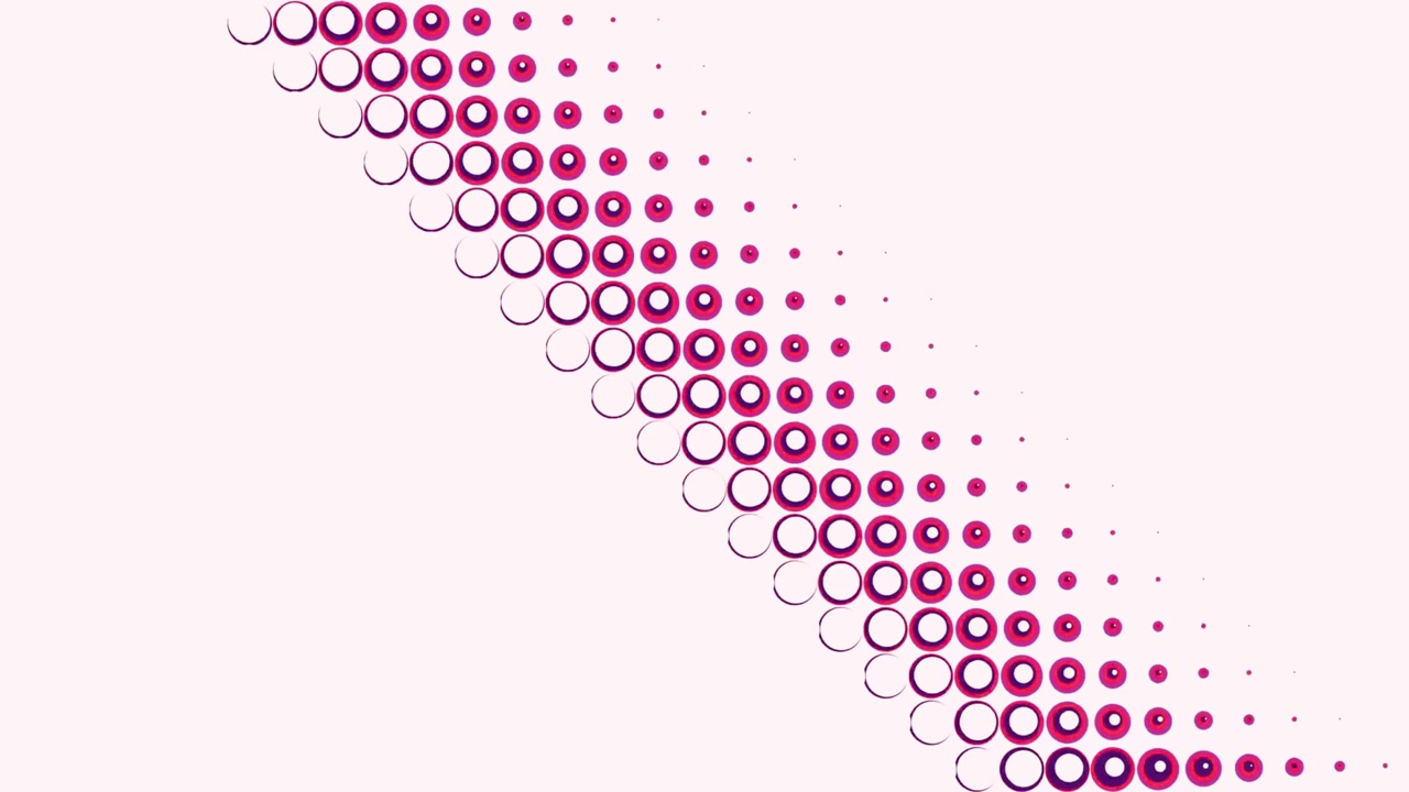 Animated Halftone Pattern of Expanding Pink Circles and Dots